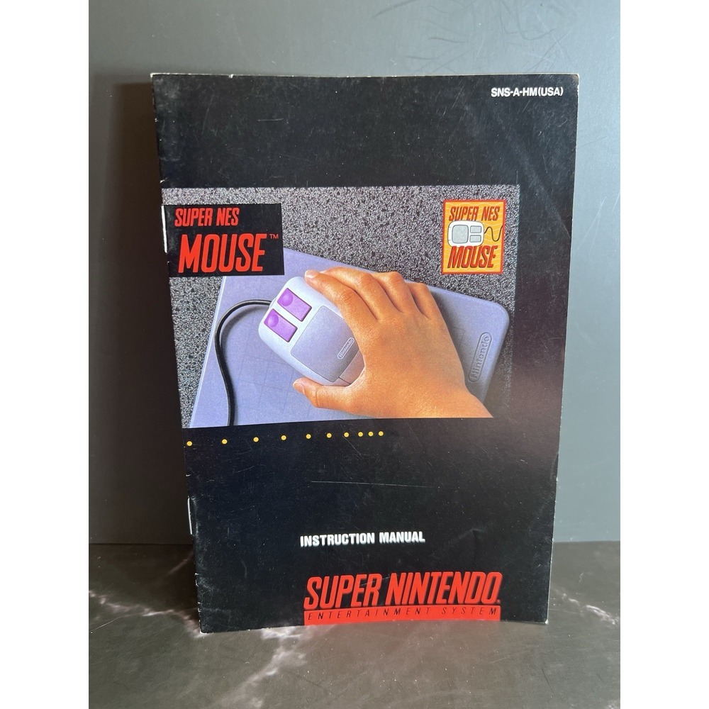 SNES Super Nintendo Mouse Controller INSTRUCTION MANUAL Sns-a-hm(usa)-1